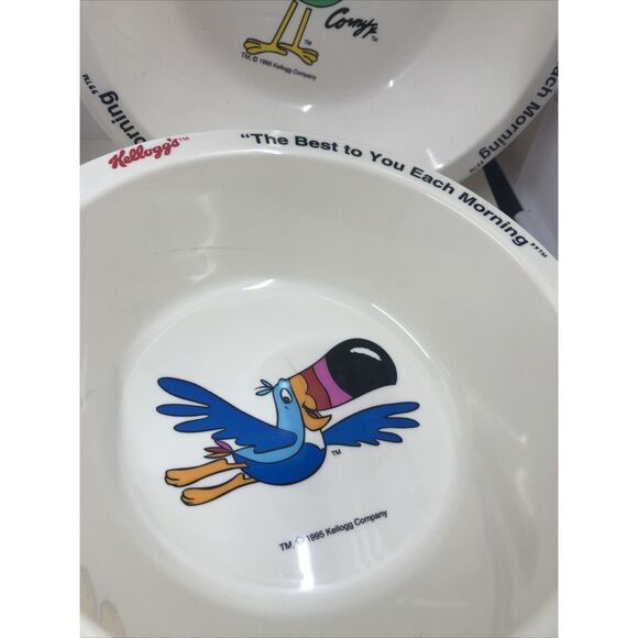 Kellogg's 1995 Cereal Bowls Set of 4. Tony The Tiger, Toucan Sam,  Rice Krispie - Picture 4 of 16